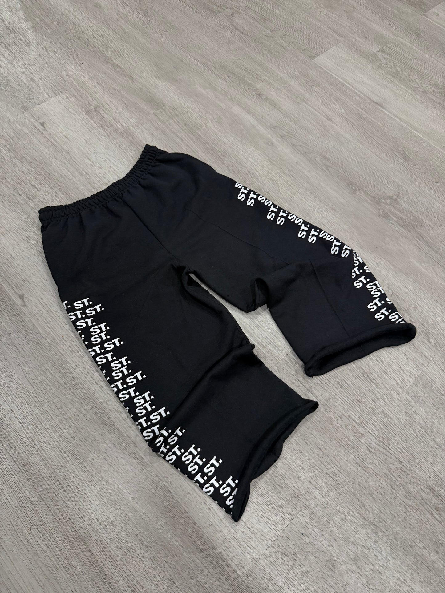 Black "ST" 3/4 Shorts
