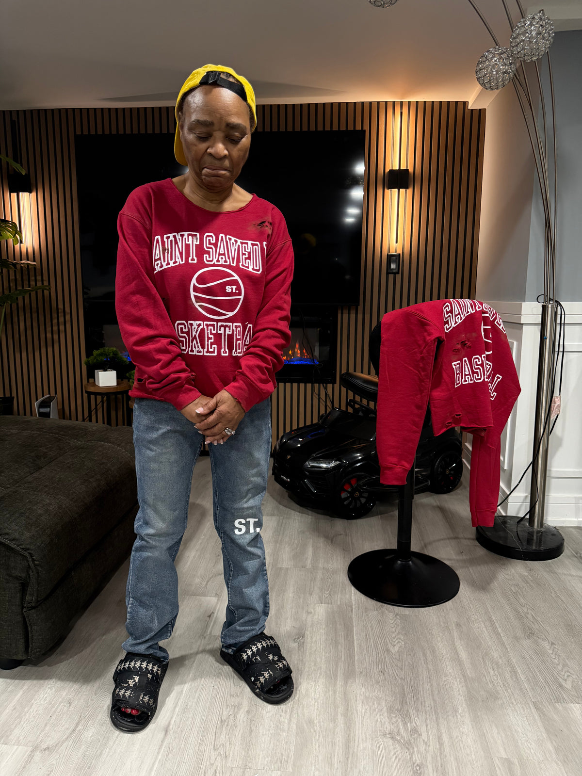 SSM Burgundy "Basketball" Inspired Long Sweatshirt