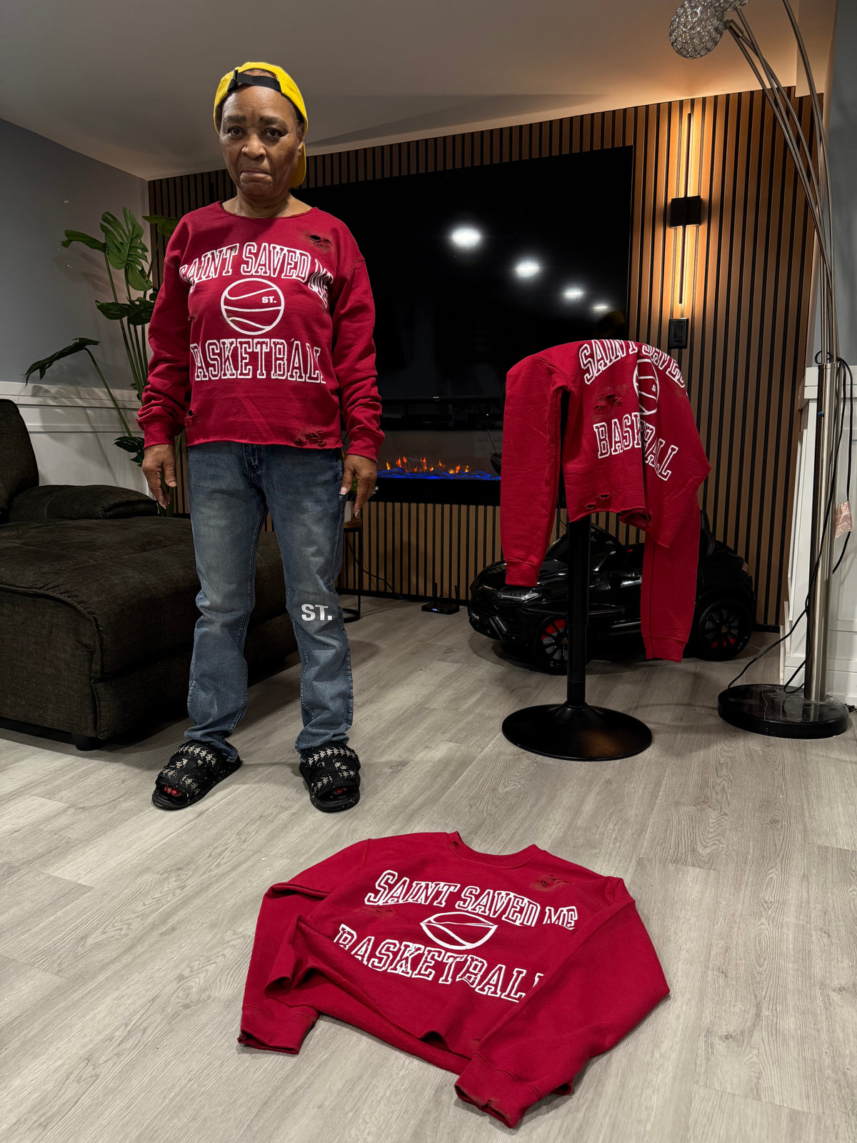 SSM Burgundy "Basketball" Inspired Long Sweatshirt
